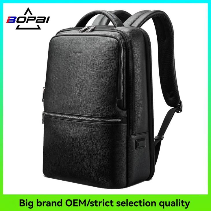 Mens Classic Leather Slim Backpack Navy  |  Bags Accessories Bags