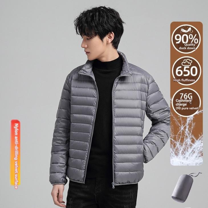 Mens Essential Funnel Neck Puffer Jacket  |  Coats & Jackets Clothing Charcoal