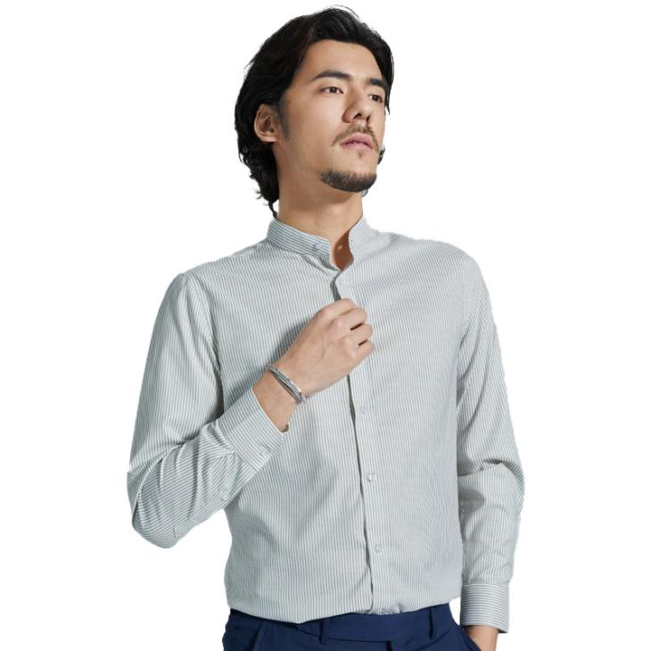 Mens Essential Oxford Stripe Long Sleeve Shirt  |  Shirts Clothing Mens