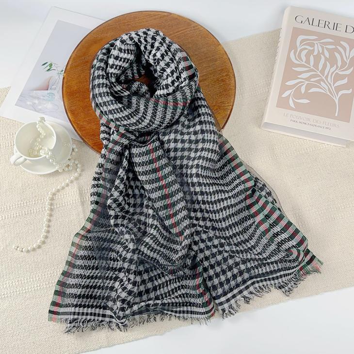 Mens Keiran Wool Check Scarf  |  Scarves & Gloves Accessories Mens