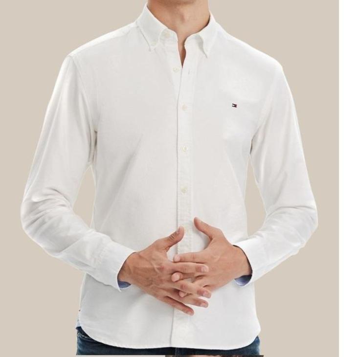 Mens Long Sleeve Slim Fit Stretch Oxford  |  Shirts Clothing Mens