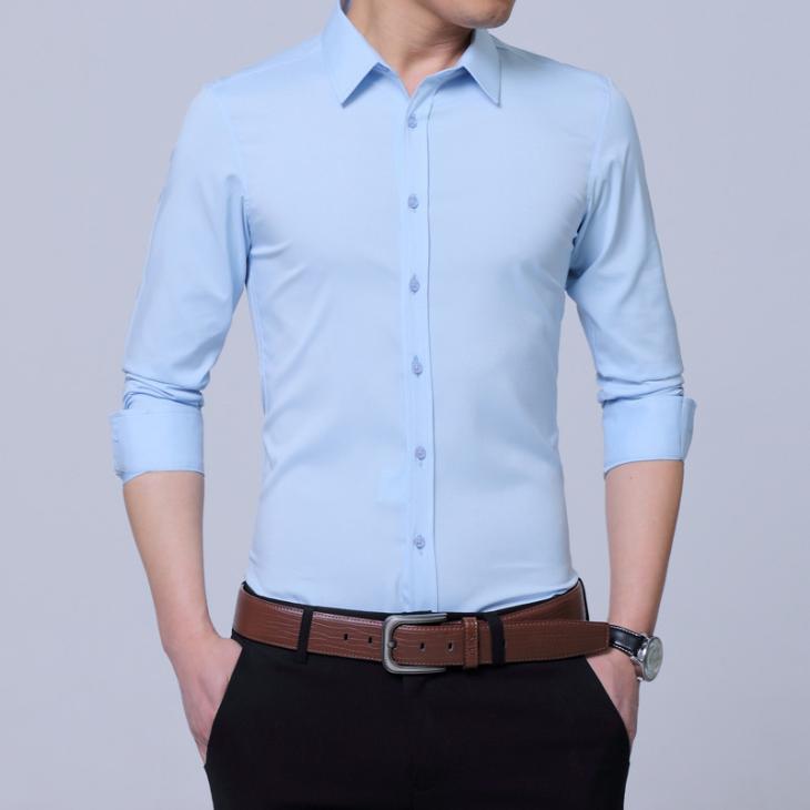 Mens Ls Slim Plain Shirt  |  Shirts Clothing Mens