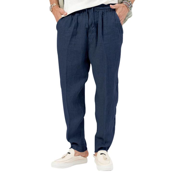 Mens Mattia Garment-Dyed Linen Trousers  |  Pants Clothing Mens