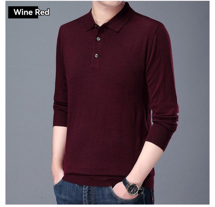 Mens Merino Wool Button Polo Knit  |  Polos Clothing Mens