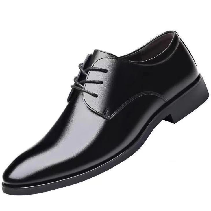 Mens Nero Leather Lace-Up Derby  |  Dress Shoes Dress Shoes Dress Shoes