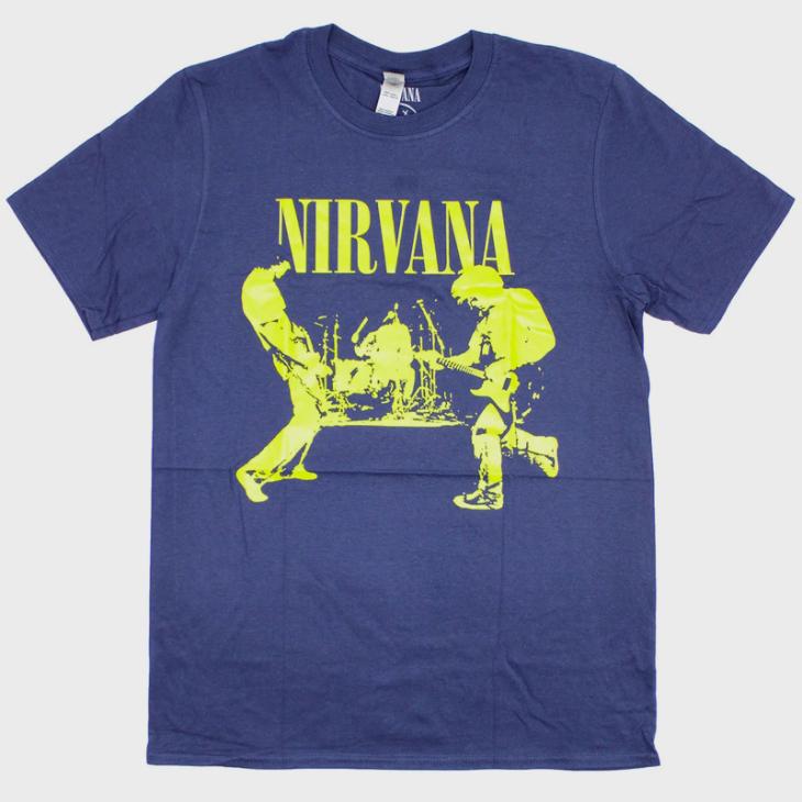 Mens Nirvana Washed Effect T-Shirt  |  Tops & T-Shirts Clothing Black