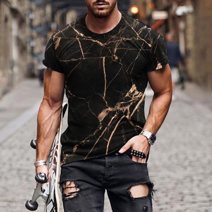 Mens Patterned Performance T-Shirt  |  Tops & T-Shirts Clothing Black