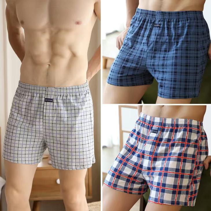 Mens Regular Xchecks Yarn Dyed Cotton Blend Boxer 3 Pack  |  Underwear & Socks Clothing Mens