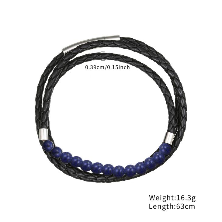 Mens Semi Precious Braided Leather Bracelet  |  Jewellery Accessories Jewellery