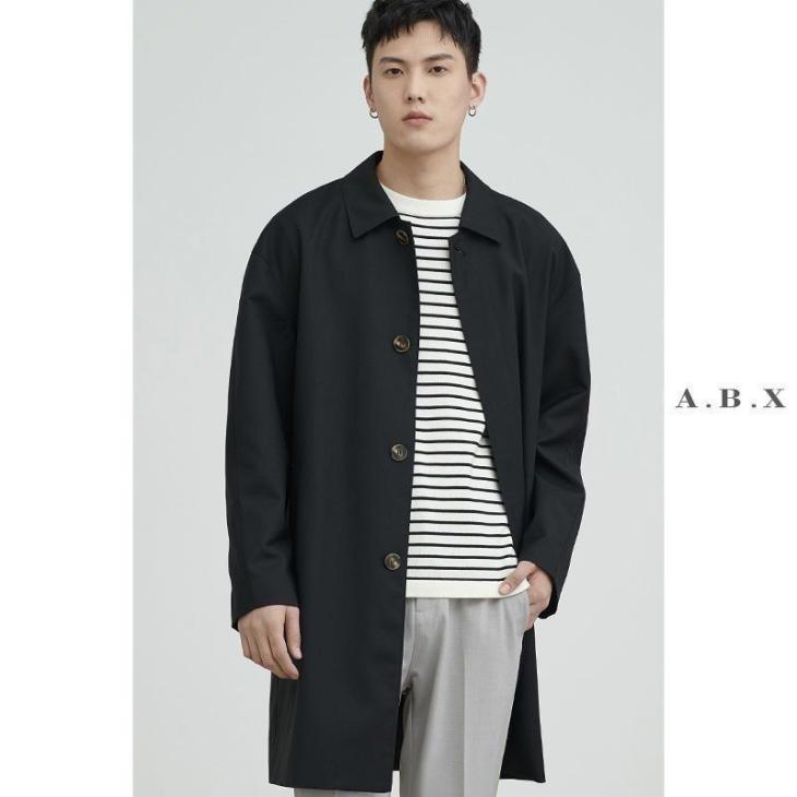 Mens Single-Breasted Long Raincoat  |  Coats & Jackets Clothing Coats & Jackets