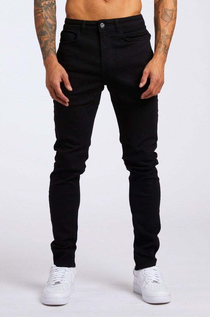 Mens Skinny Twill Pants  |  Jeans & Denim Clothing Black