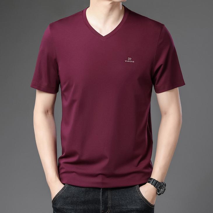 Mens Slim Fit Shield V-Neck T-Shirt  |  Tops & T-Shirts Clothing Mens