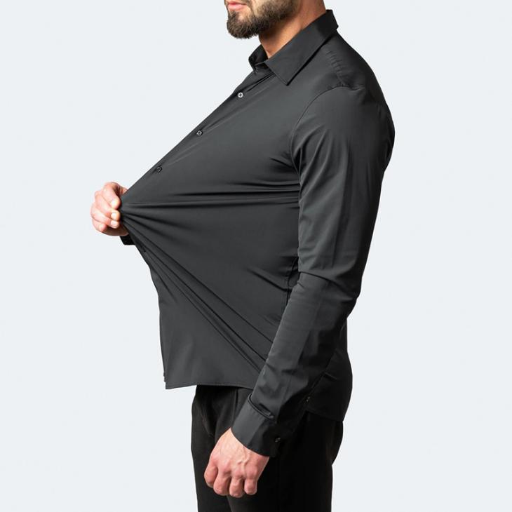 Mens Slim Fit Stretch Long Sleeve Shirt  |  Shirts Clothing Mens