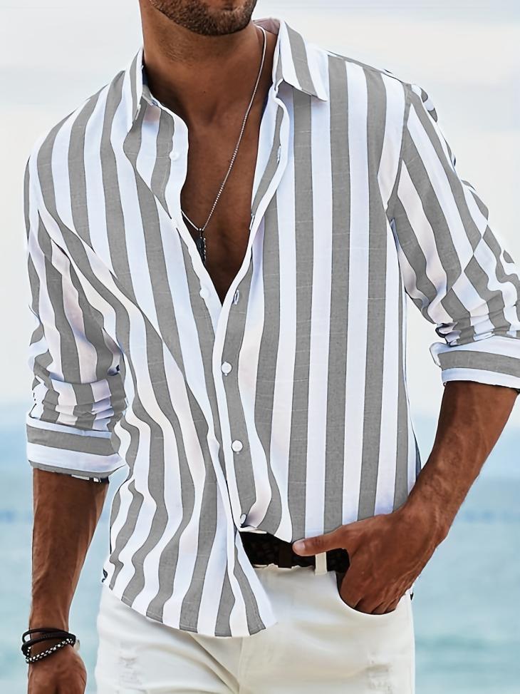 Mens Stripe Long Sleeve Shirt  |  Shirts Clothing Mens