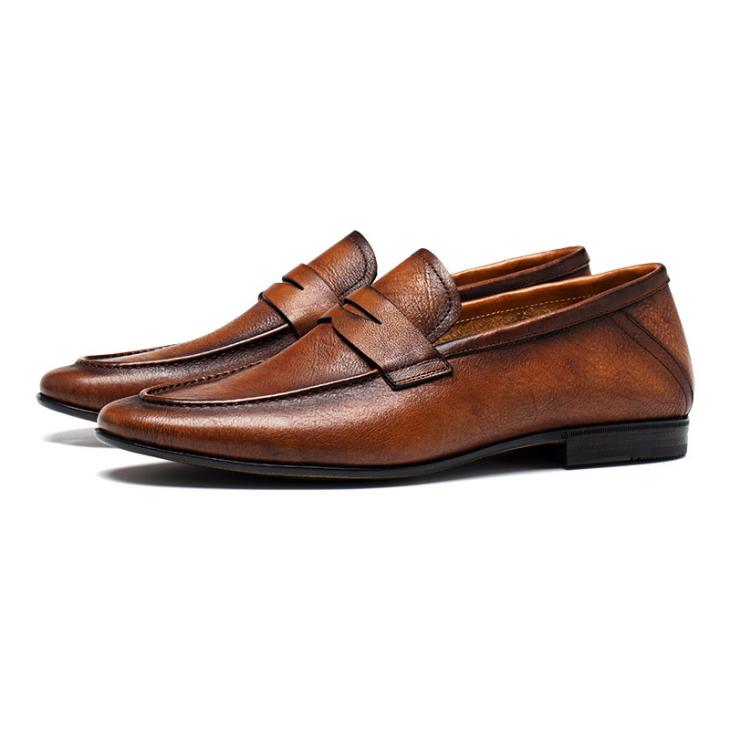 Mens Vintage Leather Loafer  |  Dress Shoes Mens Dress Shoes