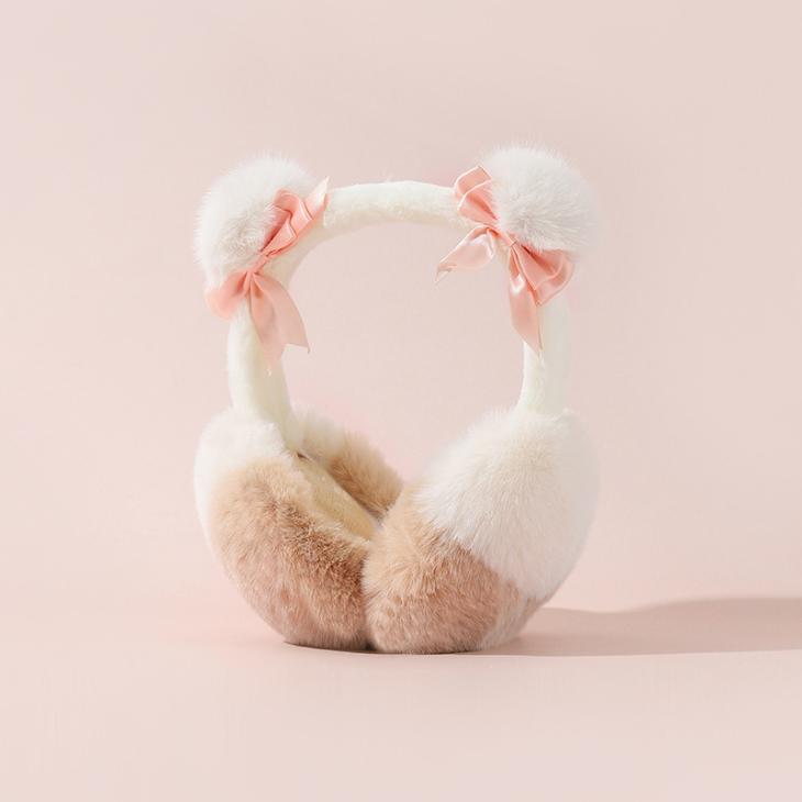 Womens Antler Detail Fluffy Earmuffs  |  Hats, Gloves & Scarves Accessories Beige