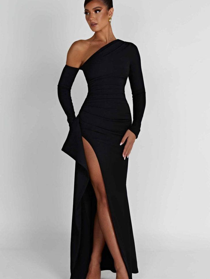 Womens Asymmetric Seam Maxi Dress  |  Dresses Clothing Dresses