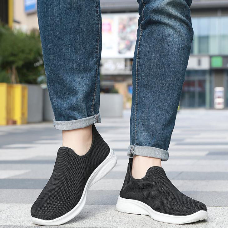 Womens Athletic Fabric Slip On Shoe  |  Sneakers Shoes Black