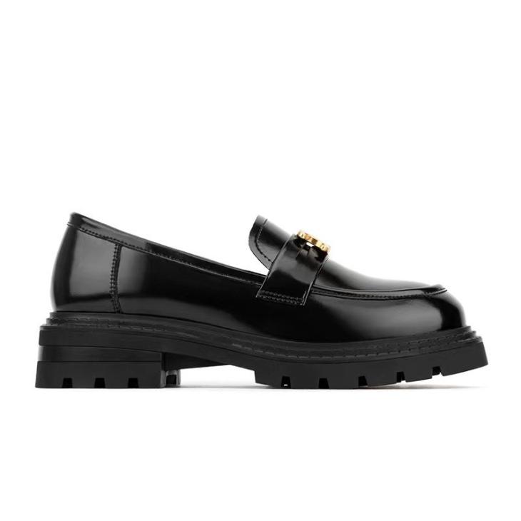 Womens Chain Detail Chunky Loafers  |  Flats Flats Black