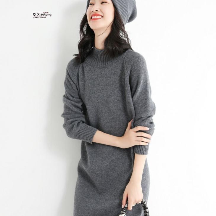 Womens Contrast Samuel Roland  Knit Dress  |  Dresses Clothing Charcoal