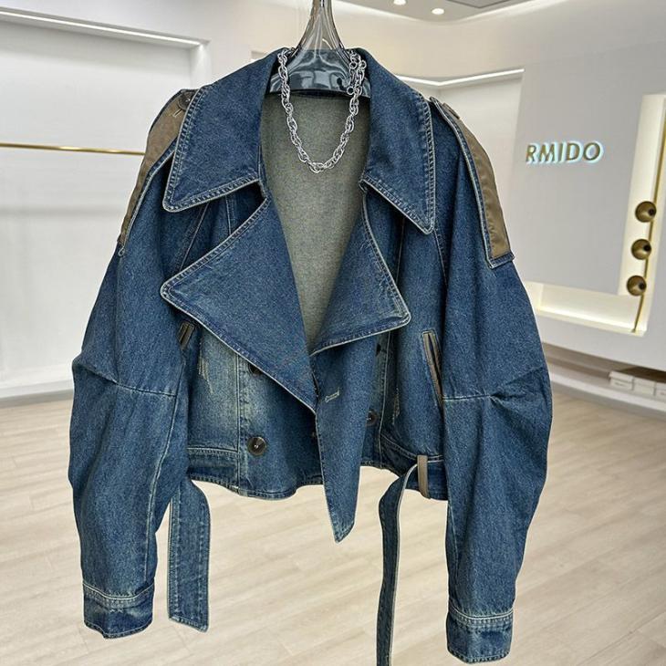 Womens Cropped Denim Trench Coat  |  Coats & Jackets Clothing Coats & Jackets