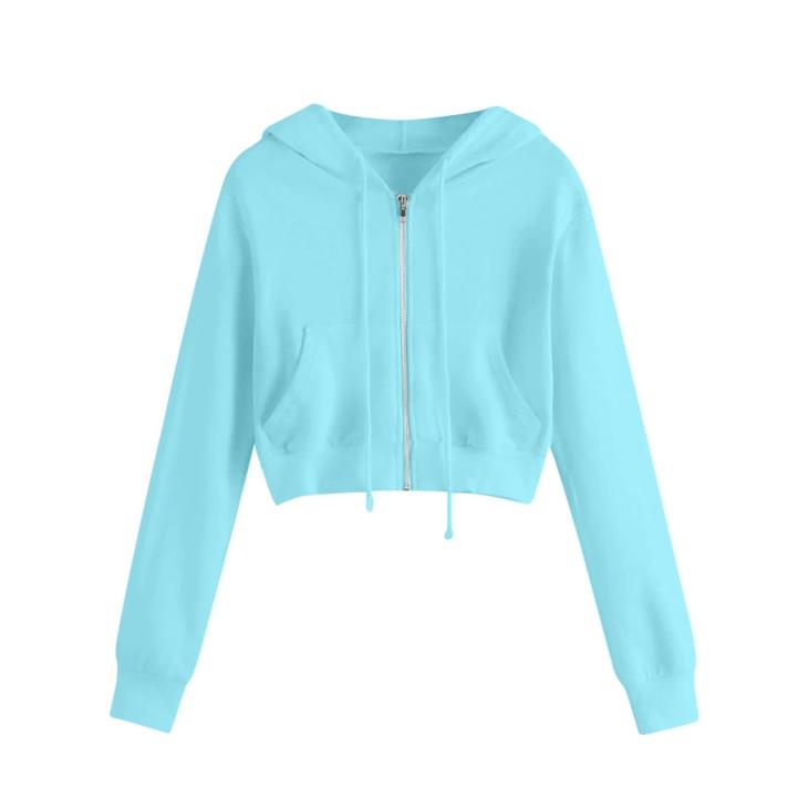 Womens Cropped Zip Through Hoodie  |  Hoodies & Sweatshirts Clothing Hoodies & Sweatshirts