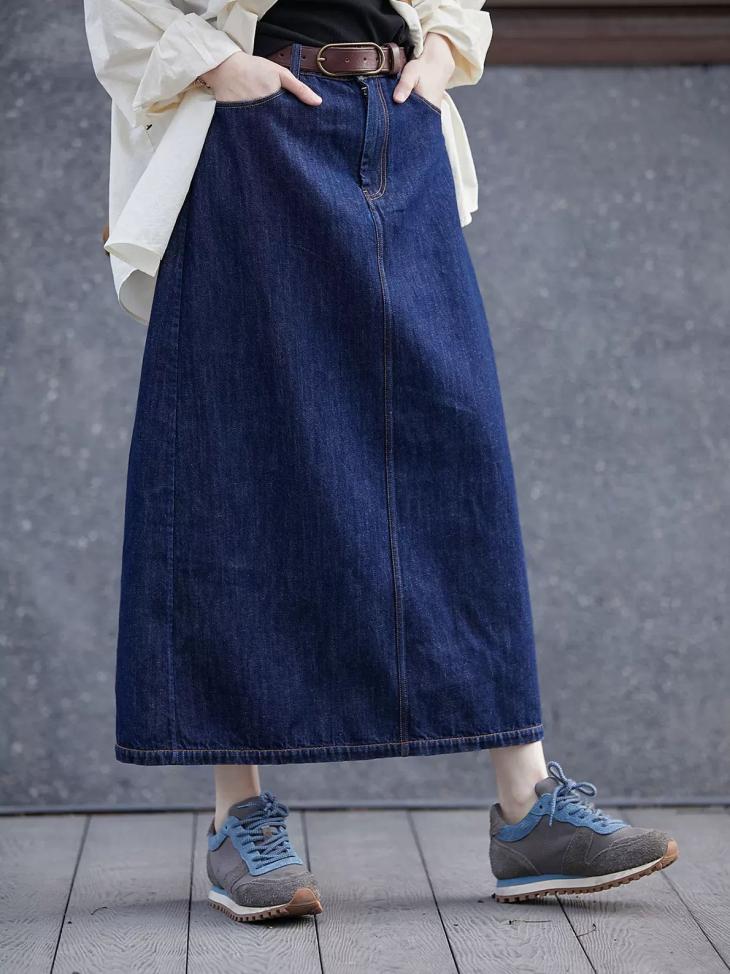 Womens Denim A-Line Skirt  |  Skirts Clothing Skirts