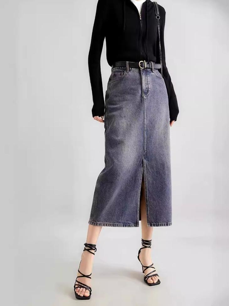 Womens Denim Maxi Skirt  |  Skirts Clothing Skirts