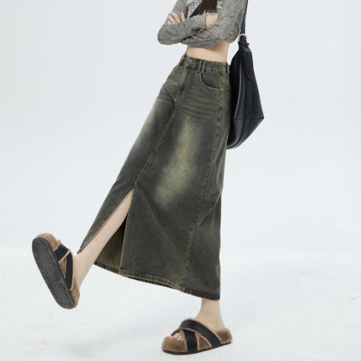 Womens Denim Wrap Midi Skirt  |  Jeans & Denim Clothing Jeans & Denim