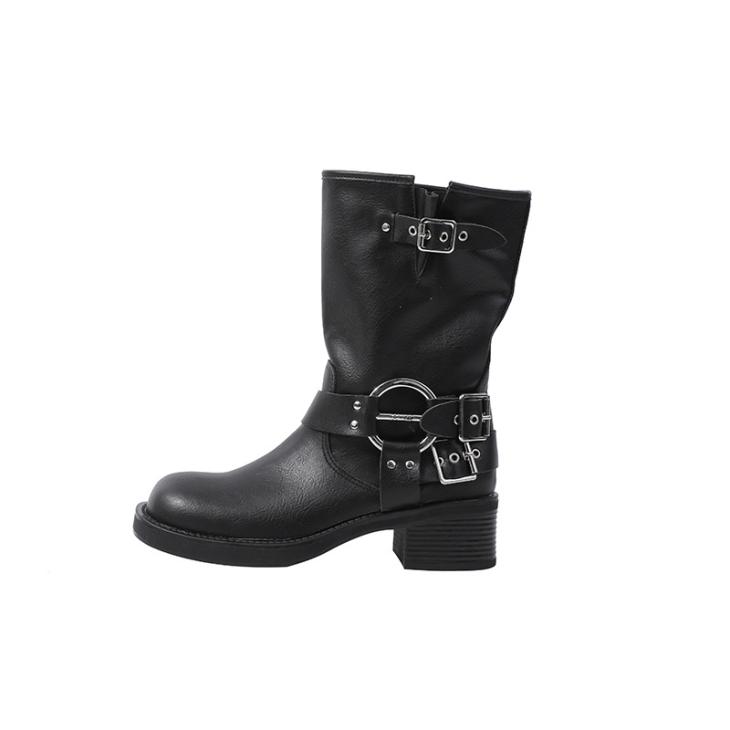 Womens Faux Leather Biker Boots  |  Boots Boots Boots