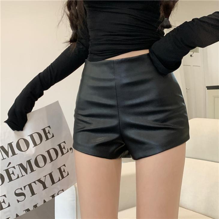 Womens Faux Leather Shorts  |  Trousers & Shorts Clothing Black