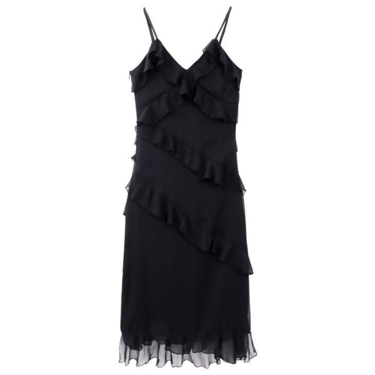 Womens Frill Maxi Dress  |  Dresses Clothing Dresses