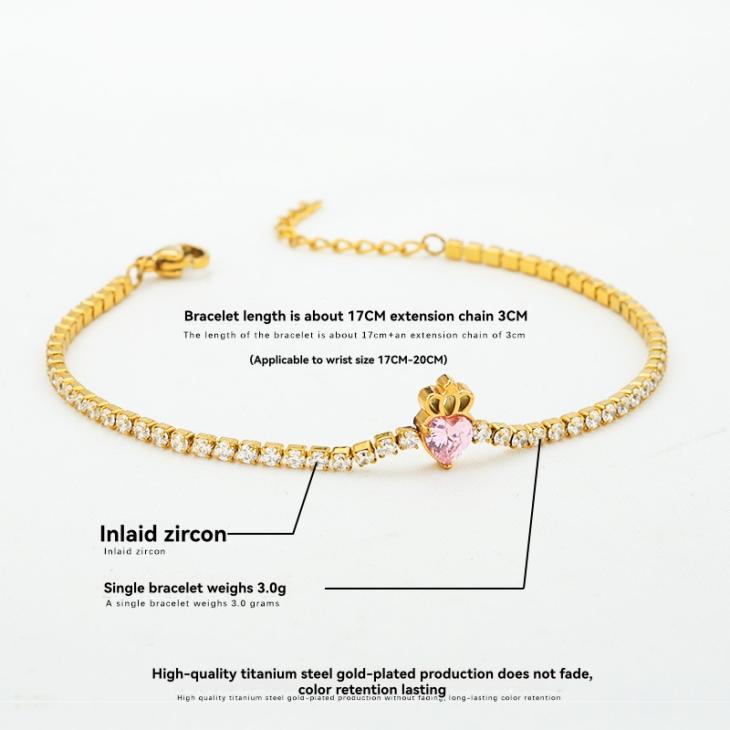 Womens Heart Tennis Bracelet  |  Jewellery Accessories Jewellery