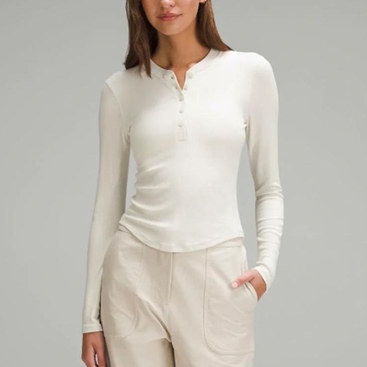 Womens Ls Henley Tee Ld44  |  Nightwear & Lounge Clothing Nightwear & Lounge