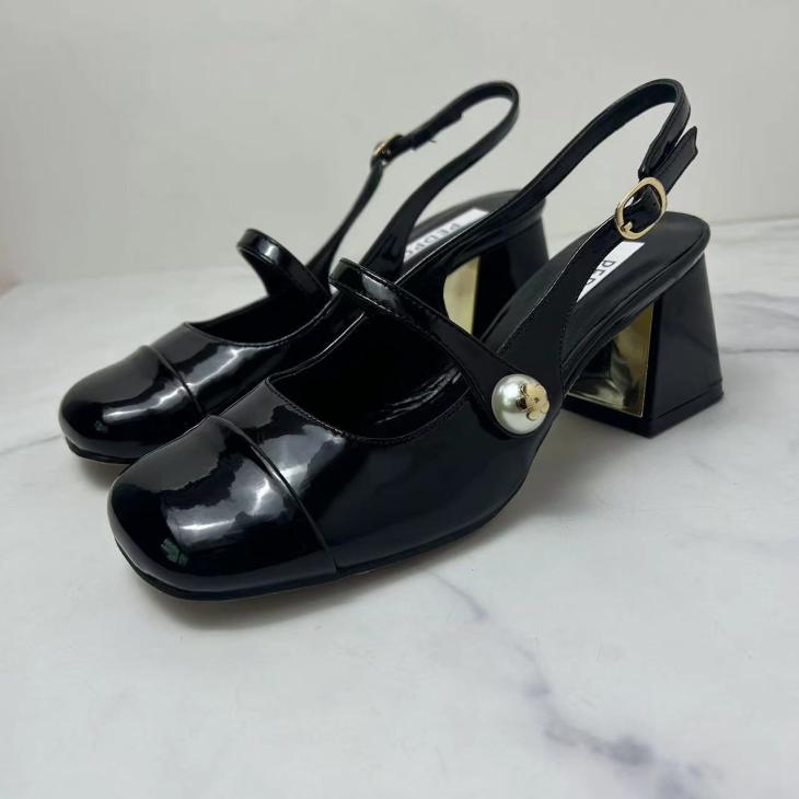 Womens Mary Jane Slingback Block Heels  |  Heels Heels Black