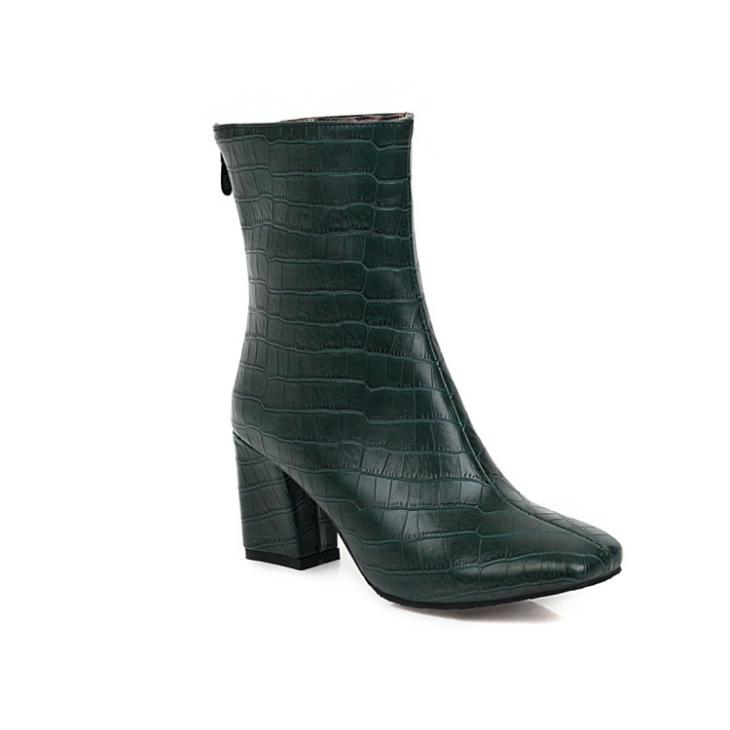 Womens Mock Croc Faux Leather Heeled Boots  |  Boots Boots Black