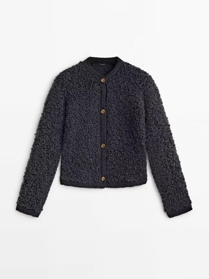 Womens Paula Echevarría Bouclé Cardigan  |  Sweaters & Cardigans Clothing Navy