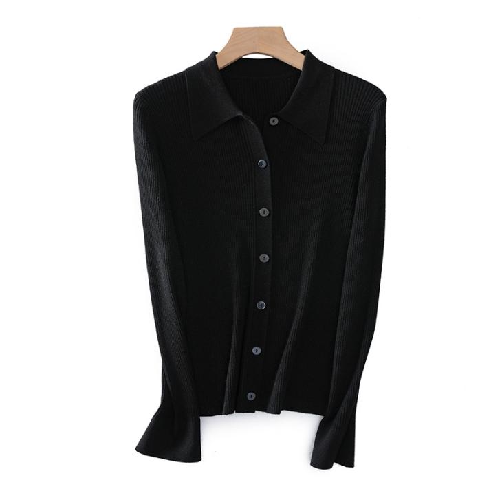 Womens Paula Echevarría Sparkling Collared Cardigan  |  Sweaters & Cardigans Clothing Black