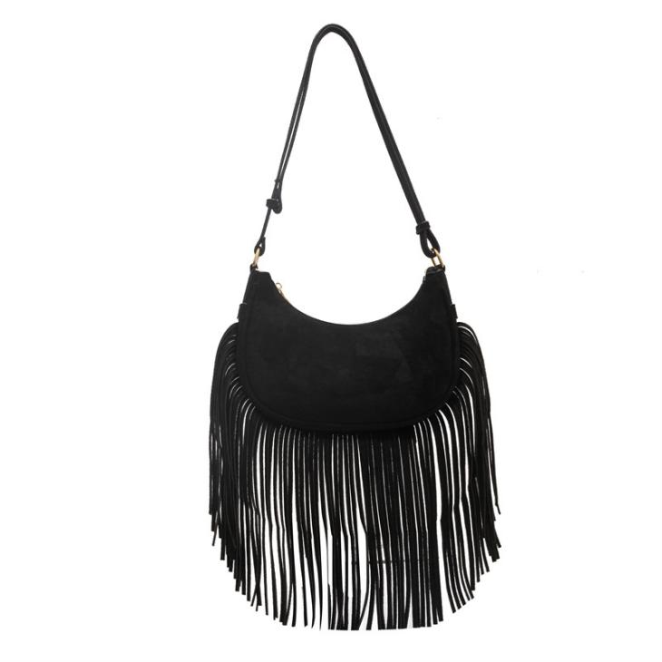 Womens Rita Ora Fringed Suede Shoulder Bag  |  Bags Accessories Bags