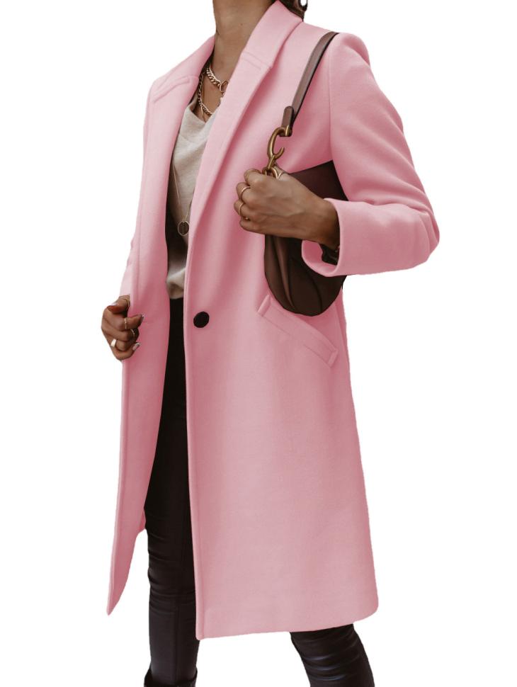 Womens Single-Breasted Overcoat  |  Coats & Jackets Clothing Blush