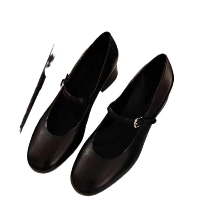 Womens Square Toe Mary Jane Flats  |  Flats Flats Black