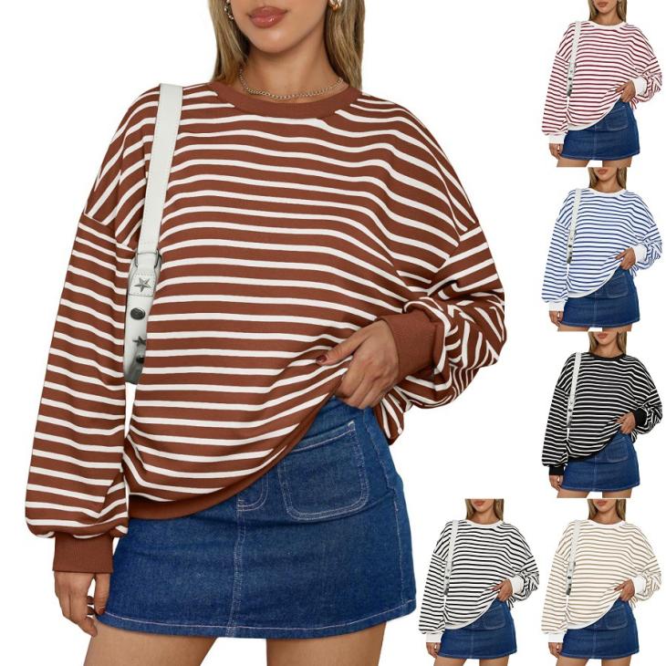 Womens Striped Sweatshirt  |  Hoodies & Sweatshirts Clothing Hoodies & Sweatshirts