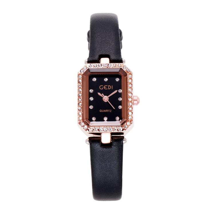 Womens Tessye Black Leather Strap  |  Watches Accessories Watches