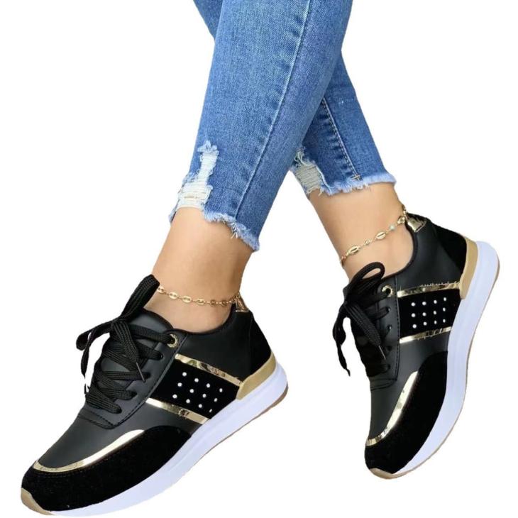 Womens Wedge Sneakers  |  Sneakers Shoes Black