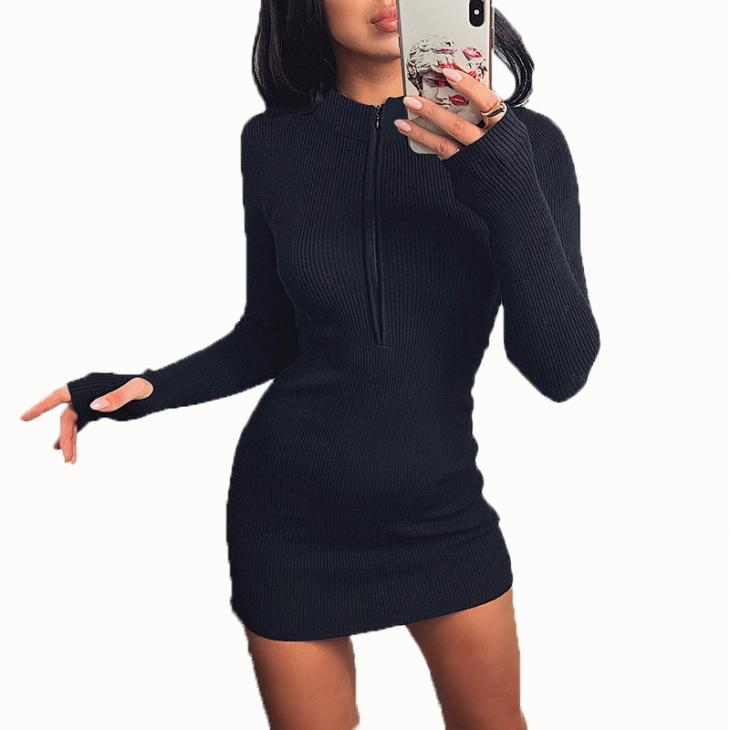 Womens Zip Mini Dress Ld44  |  Dresses Clothing Dresses