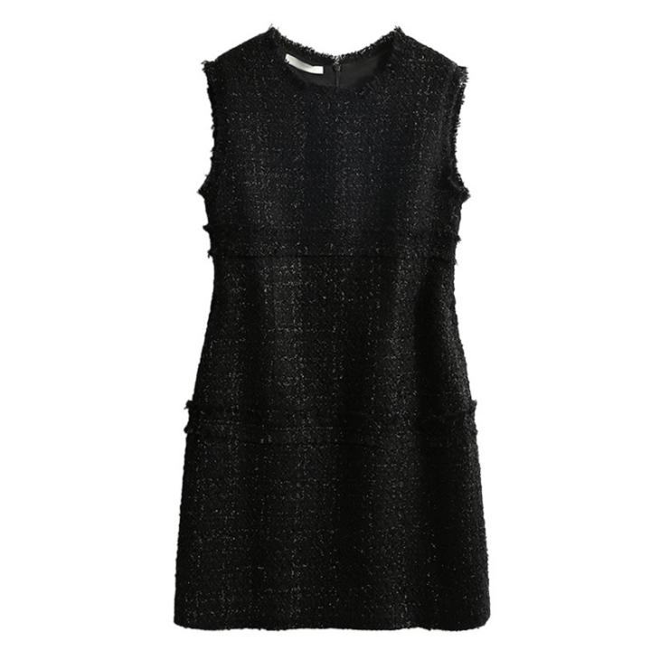 Womens Bouclé Sleeveless Dress  |  Dresses Clothing Black