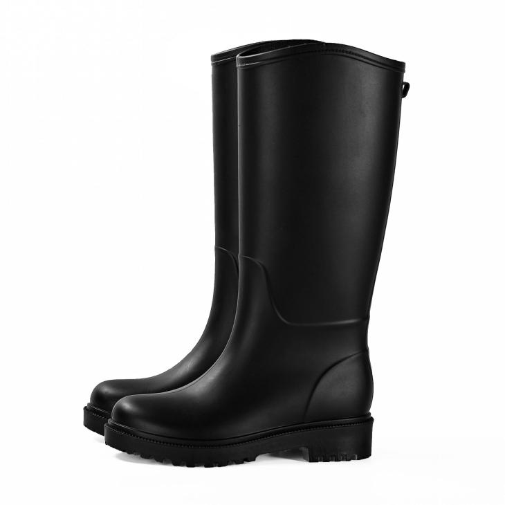 Womens Knee High Rain Boots  |  Boots Shoes Black