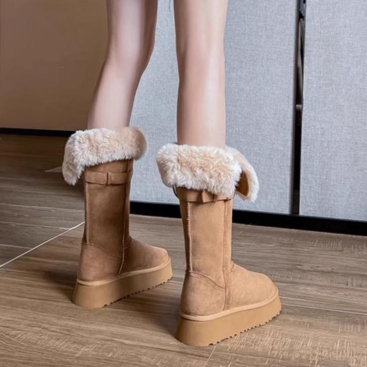 Womens Rita Ora Faux Fur Apron Boots  |  Boots Boots Boots